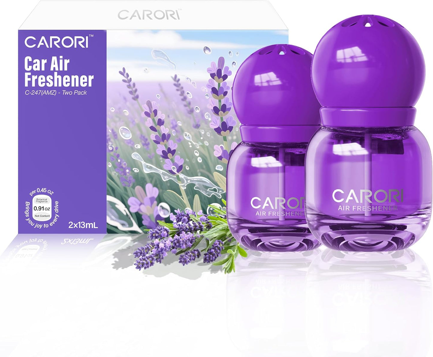 Carori Cute Car Air Freshener 2 Pack, Lightbulb-Shaped Car Fresheners, Automotive Vent Clip, Long Lasting Scent, Essential Oils, Cute Car Accessories for Women, Orange Scent (Lavender)