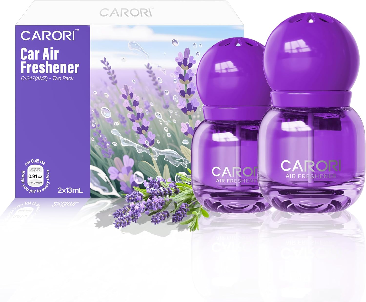 Carori Cute Car Air Freshener 2 Pack, Lightbulb-Shaped Car Fresheners, Automotive Vent Clip, Long Lasting Scent, Essential Oils, Cute Car Accessories for Women, Orange Scent (Lavender)