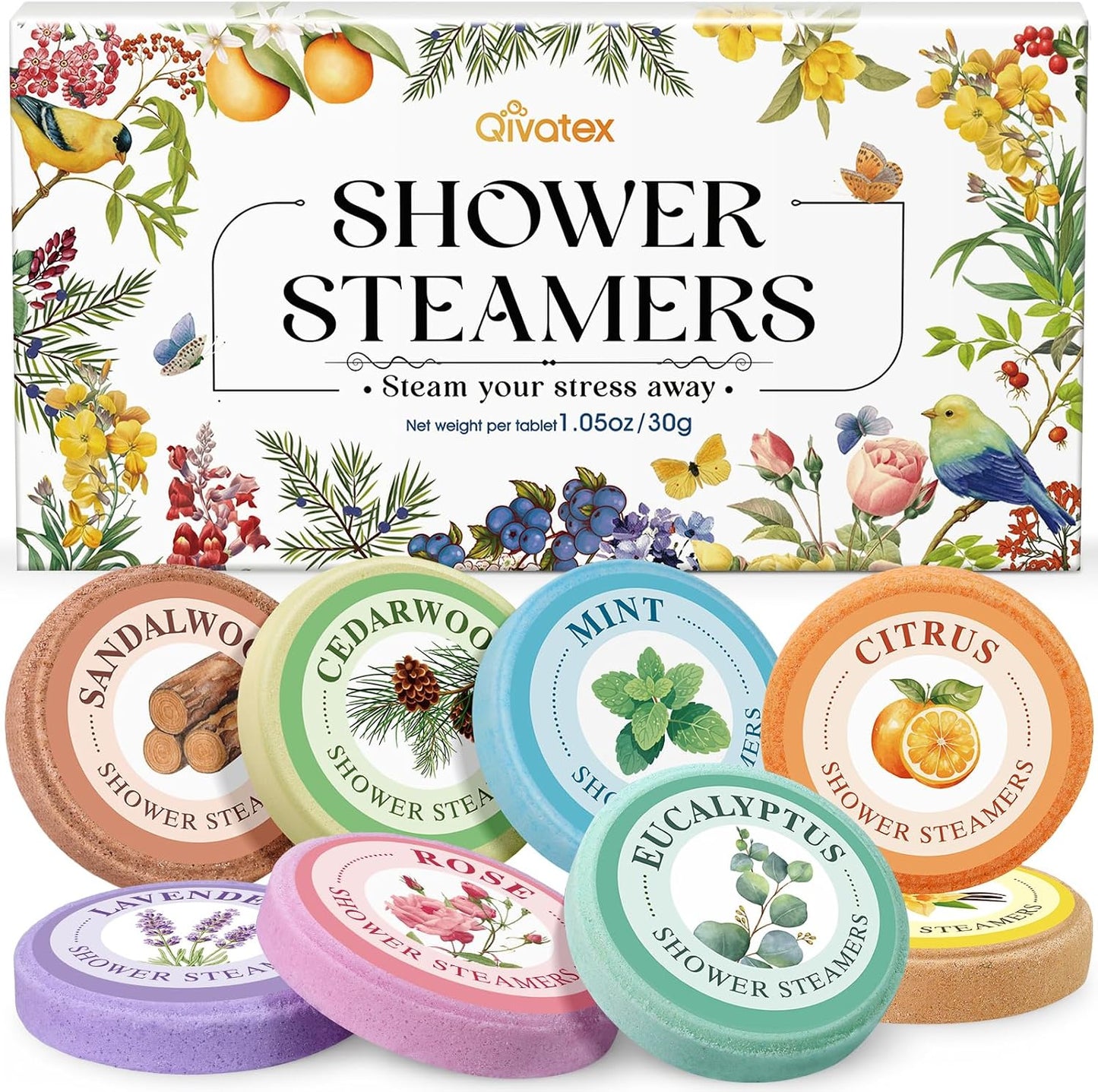 Shower Steamers Aromatherapy, Long Lasting Essential Oil Spa, Women Gift | Self Care & Spa Gifts for Women, Mom, Wife, Teen for Daily Relaxation, Ideal Christmas Stocking Stuffers, White Elephant Gift