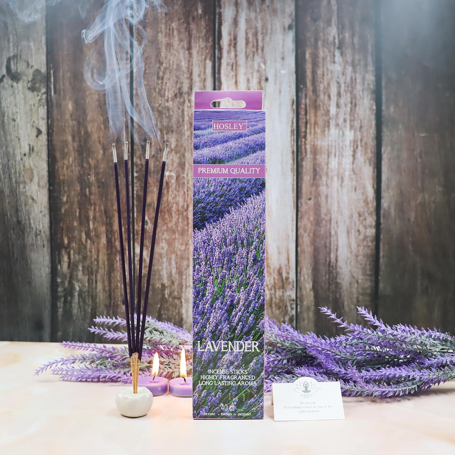 Hosley 120 Pack Incense Sticks + Bonus 120 Pack (Total 240) – Lavender – Bulk Pack Perfect for Home, Meditation & Aromatherapy