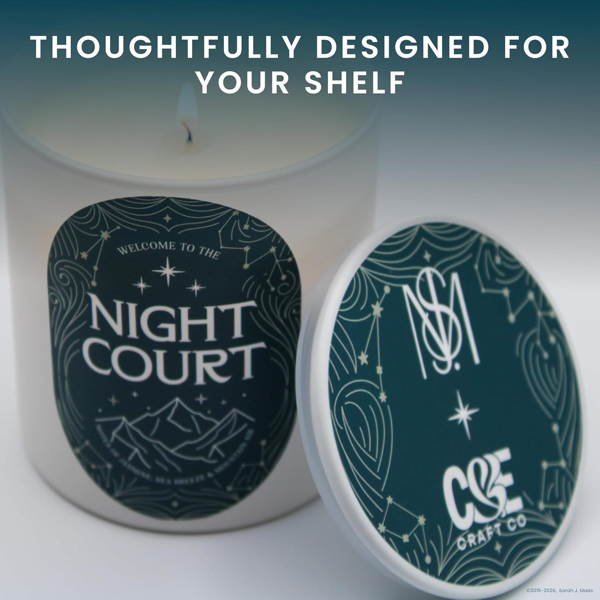 CANDECraftCo Night Court Scented Candle - ACOTAR Gift, 10oz Book Candle