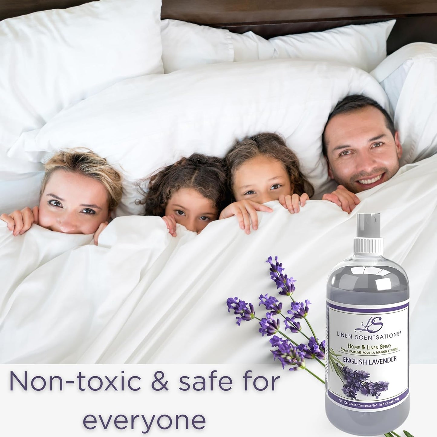 Linen Scentsations Fabric and Linen Spray 2 Pack, English Lavender, 16oz x2 (32oz Total) - Odor Eliminator & Freshener for Bedding, Clothes, Room & Pillow