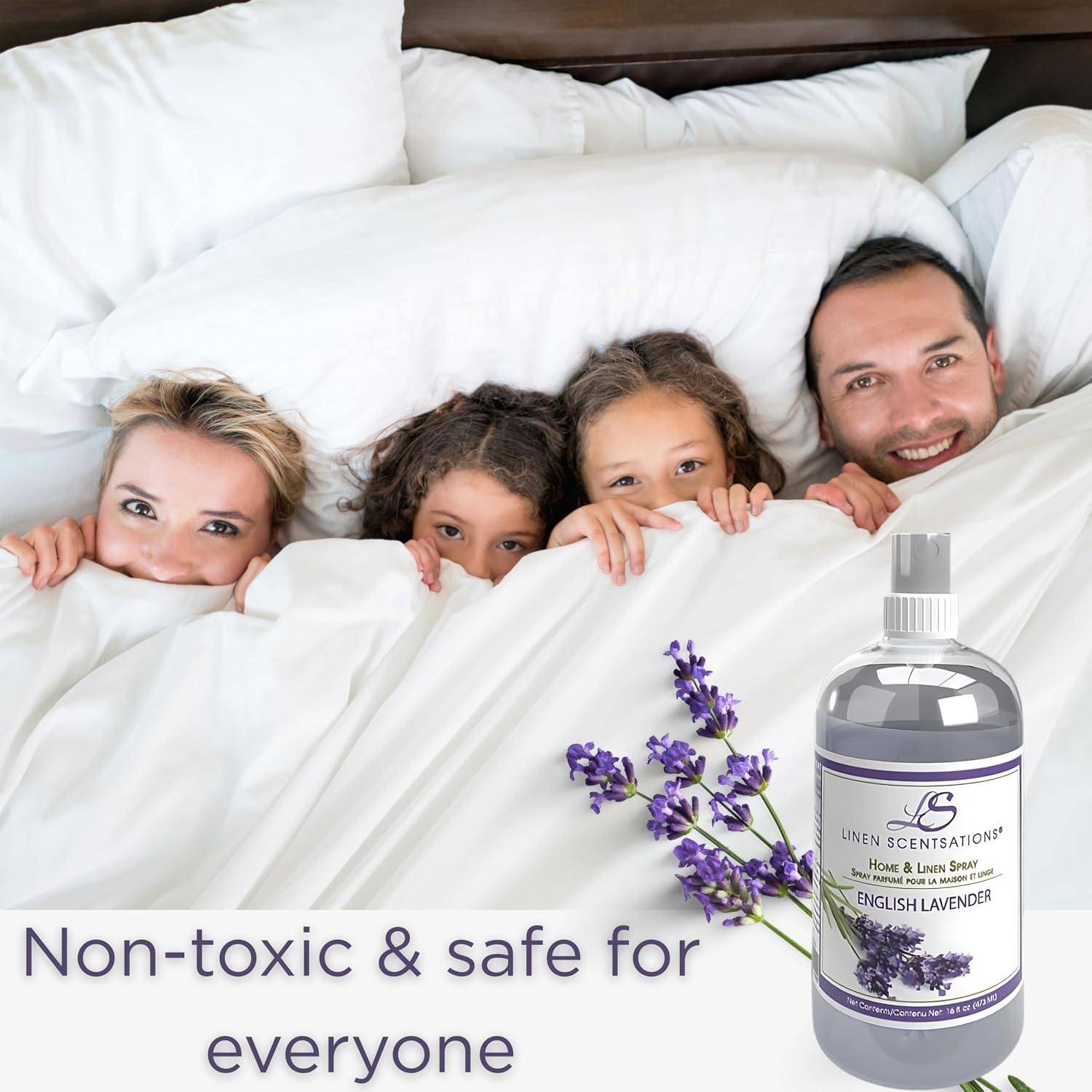 Linen Scentsations Fabric and Linen Spray 2 Pack, English Lavender, 16oz x2 (32oz Total) - Odor Eliminator & Freshener for Bedding, Clothes, Room & Pillow