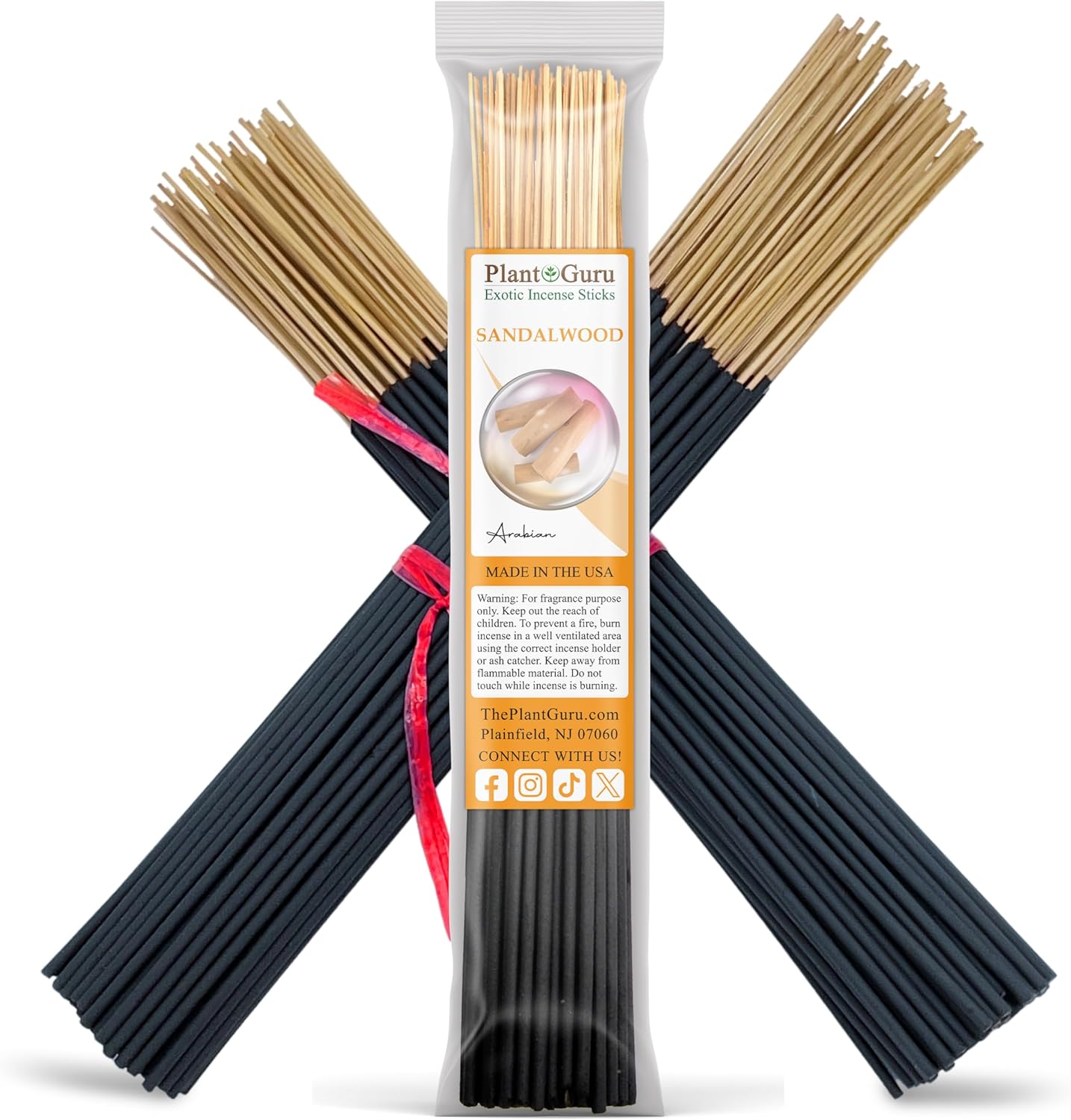 Sandalwood Incense Sticks 11" - 1 Bundle 85 to 100 Sticks - Smooth and Clean Long Burn Time, 45 to 60 Minutes.