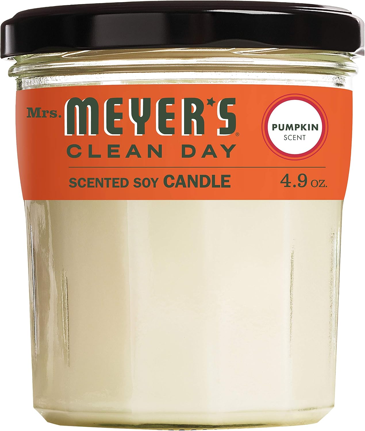 MRS. MEYER'S CLEAN DAY Soy Aromatherapy Candle, 25 Hour Burn Time, Made with Soy Wax and Essential Oils, Pumpkin, 4.9 oz
