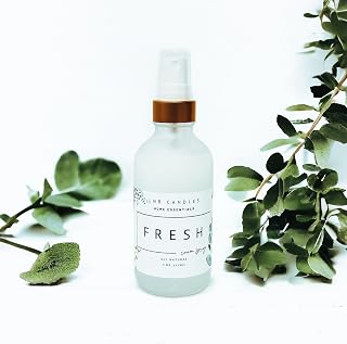 Eucalyptus and Mint Fresh Scent Natural Room Linen Spray Clean Ingredients Made In USA Vegan Air Freshener Interior Long Lasting Relaxing Bathroom Odor Bedroom Essential Oils Bedding Pillows