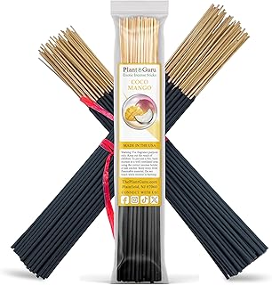 Coco Mango Incense Sticks 11" - 1 Bundle 85 to 100 Sticks - Smooth and Clean Long Burn Time, 45 to 60 Minutes.