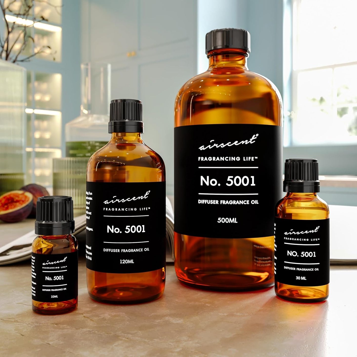 AirScent Bac. Rouge Inspired Diffuser Oil - Perfume Dupe - Premium Fragrance Oil No. 5001 for Ultrasonic and Waterless Diffusers and Crafting - 10 mL, 0.34 fl oz Glass Dropper Bottle