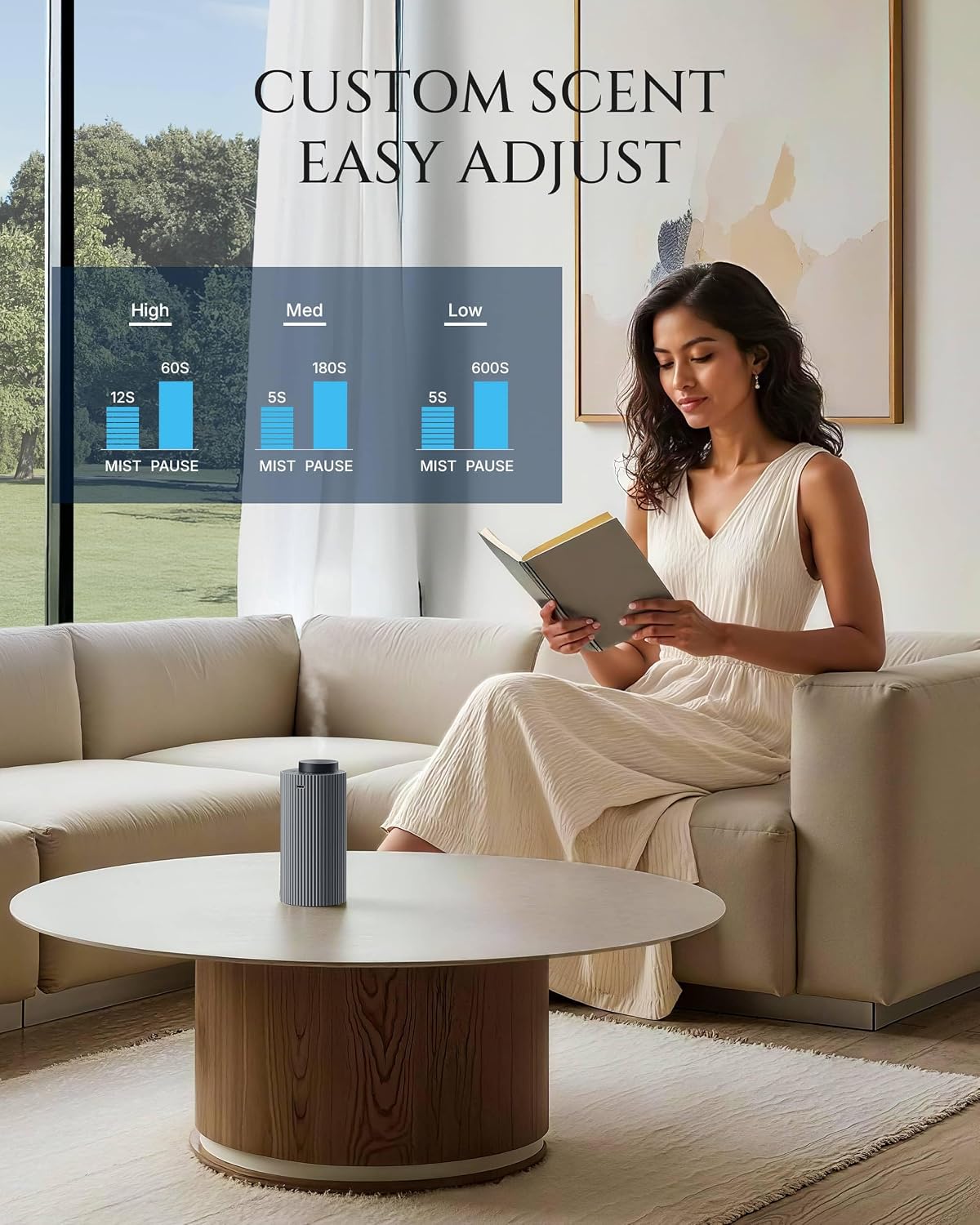 AROMADD AROMADD 2026 Upgraded Smart Aroma Diffuser, 20ml Capacity Up to 600 Sq Ft Waterless Diffuser for Home & Car, Portable Scent Diffuser, Cold Air Tech, Titanium Gray