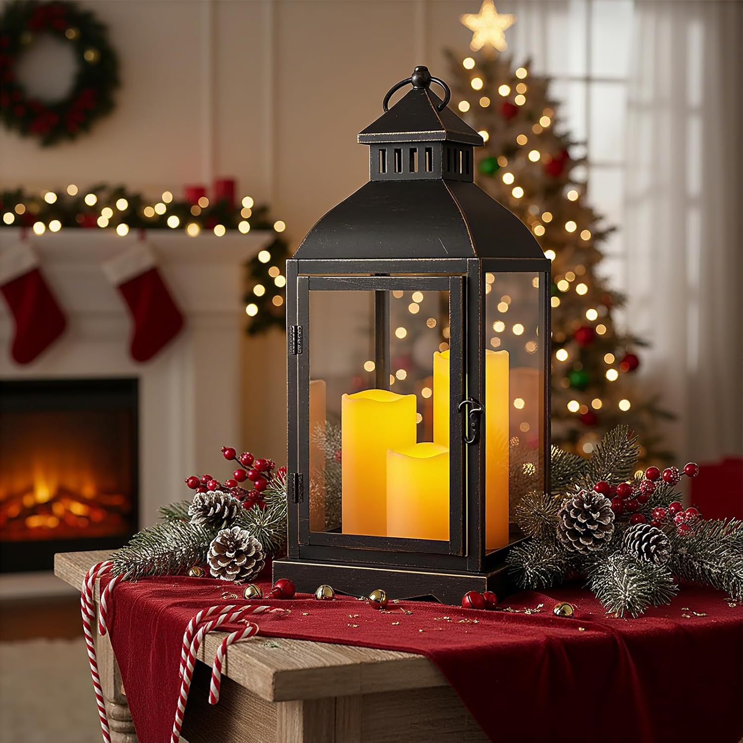 Amagic 3 Pack 4"x 6"8" 10" Outdoor Plastic Electric flameless Candles with Remote Control and Timer, Battery Operated Flickering LED Pillar Fake Candle for Home, Wedding Decor, Ivory