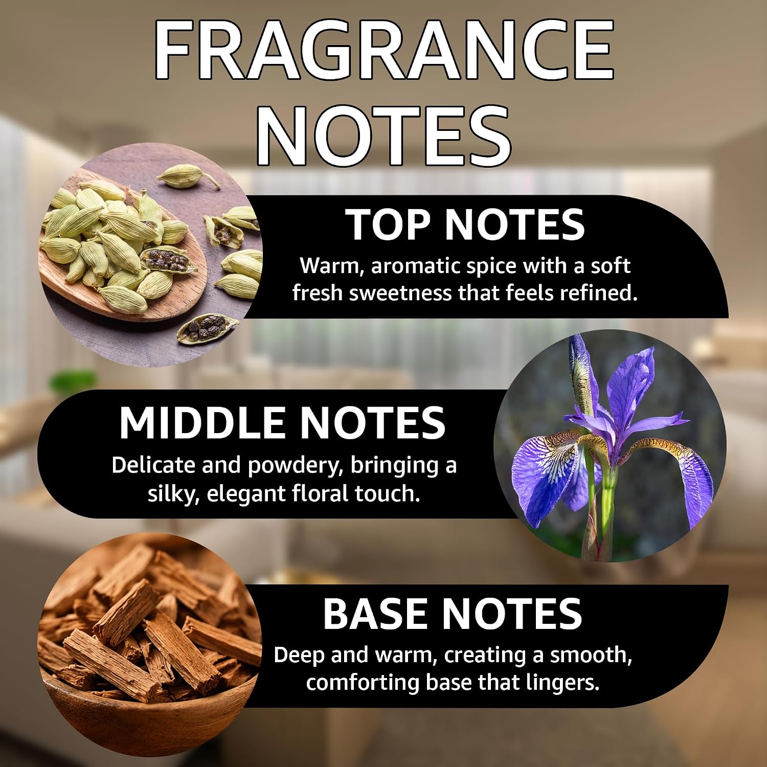 Santal Fragrance Oil | Cardamom, Iris & Woody Notes | Long Lasting Scent Reed Diffuser Oil for Home, Office, Hotel, Spa, Car & Linen Spray | Pet Friendly IFRA Compliant, 16 oz