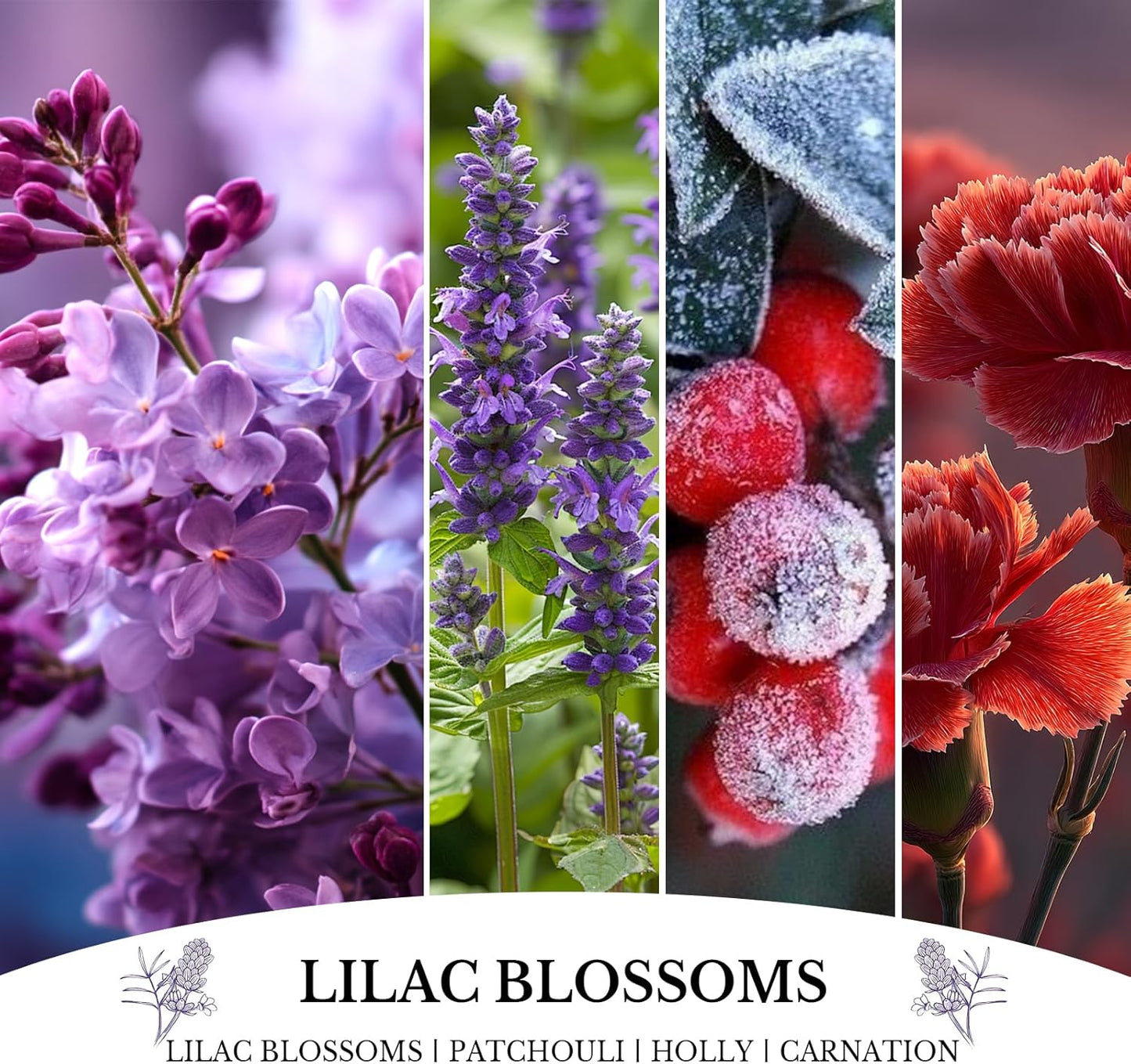 Lilac Blossom Scented Candles, Lilac Blossom Candle, Aromatherapy Candle Gifts for Women, Soy Candles for Home Scented, 7oz 50 Hours Burn, Home Décor