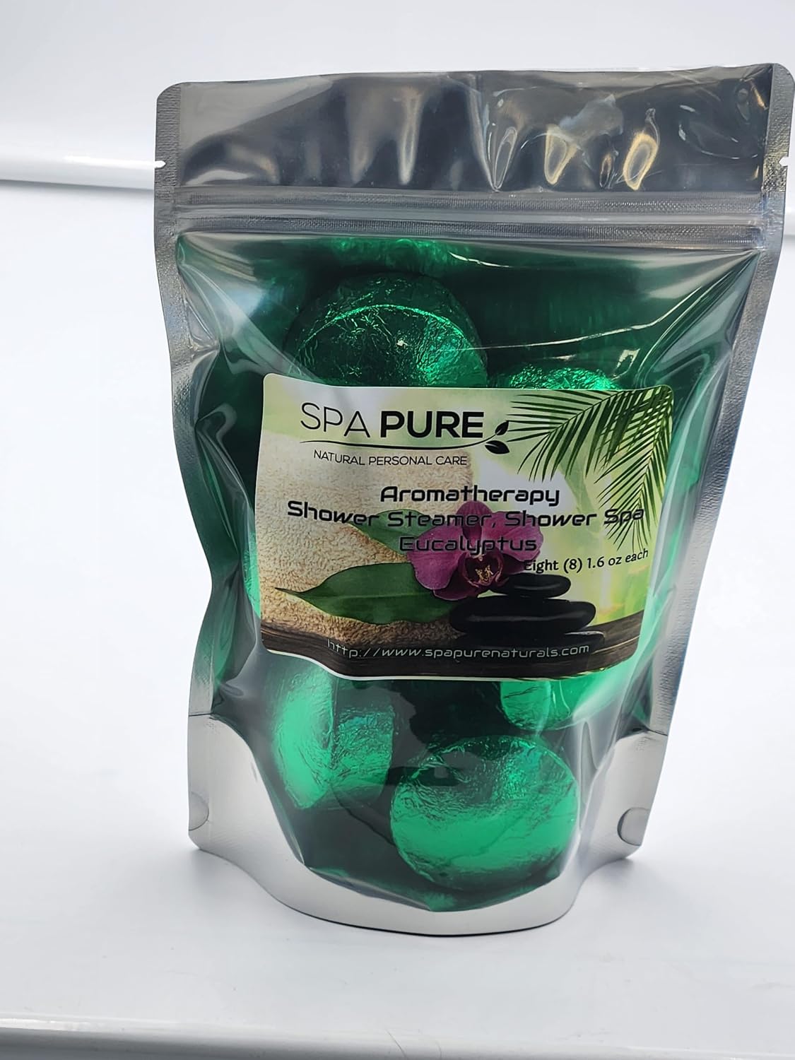 Eucalyptus Shower: Tablets/Steamers/Bombs Made with 100% Natural/Organic Essential Oils - Transform Your Shower - Transform Your Mood (8 Pack) Count of 1, Green
