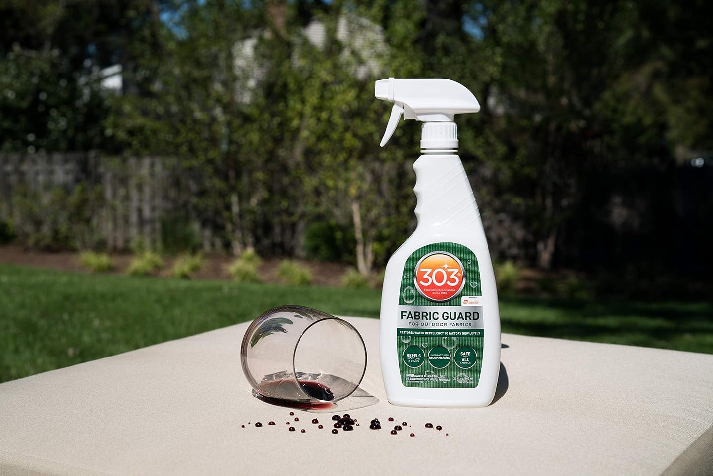 303 Products Fabric Guard, Water Repellent Spray for Outdoor Fabrics – Protects Upholstery, Cushions & Canvas, Stain Protection, Sunbrella Recommended, 32 oz