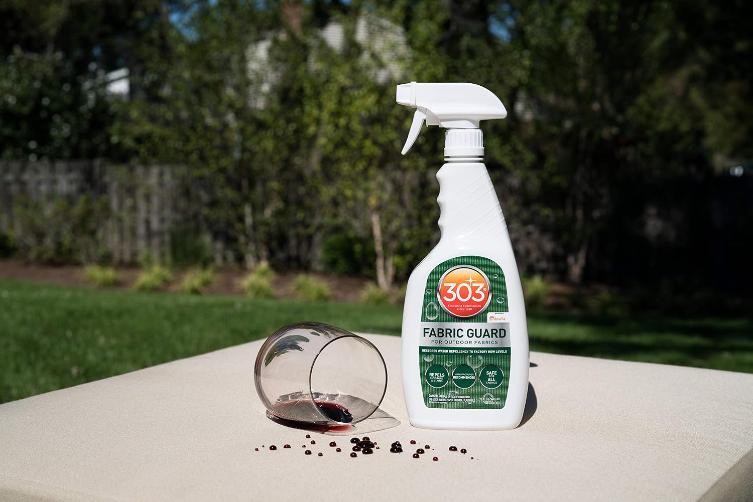 303 Products Fabric Guard, Water Repellent Spray for Outdoor Fabrics – Protects Upholstery, Cushions & Canvas, Stain Protection, Sunbrella Recommended, 32 oz