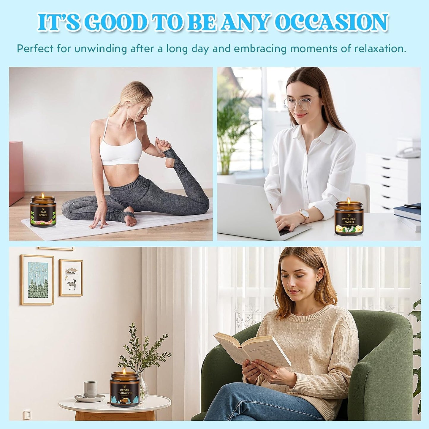 8-Pack Scented Candle, 28oz Burn Time 160 Hours, 8 Scents:Pineapple Cocktail, Coconut Vanilla, Pink Sands, Bahama Breeze& More. Perfect Spring and Summer Gift for Family and Friends.