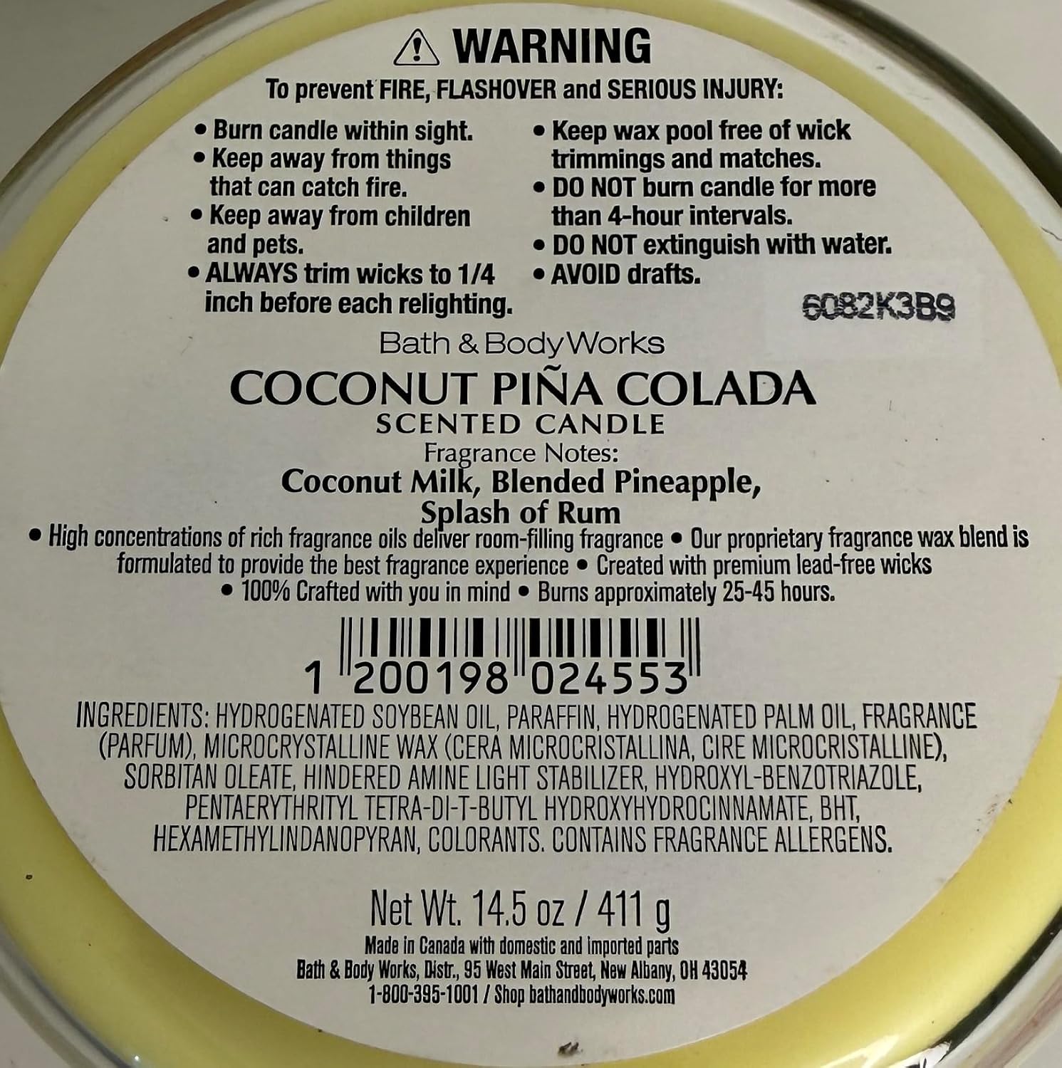 Bath & Body Works Coconut Piña Colada 3-Wick Candle – Tropical Coconut Pineapple Soy Wax Blend Candle