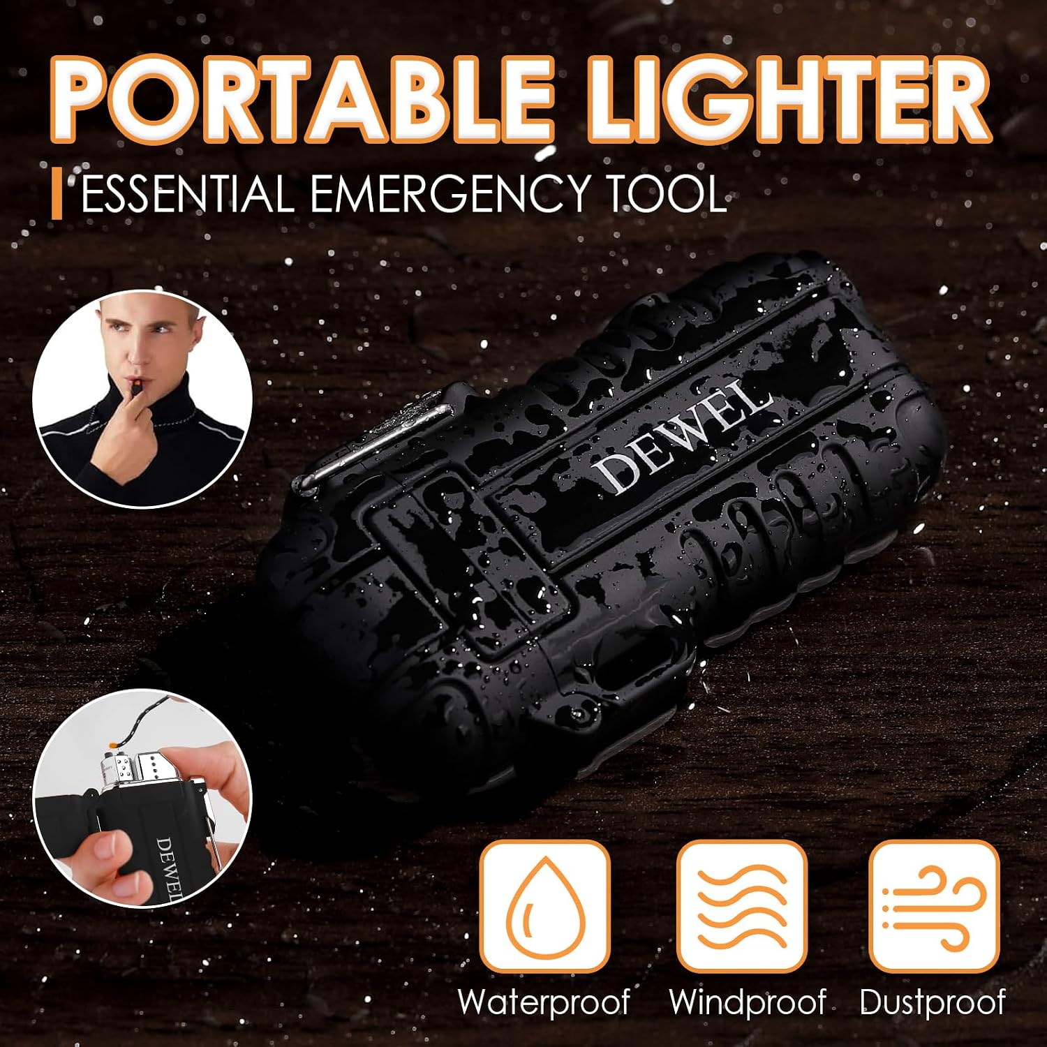 DEWEL Rechargeable Electric Arc Lighter, Waterproof USB C Lighter with LED Battery Display, Flashlight, and 360° Flexible Extendable Neck, Perfect for Candle, Camping, and Outdoor Adventure