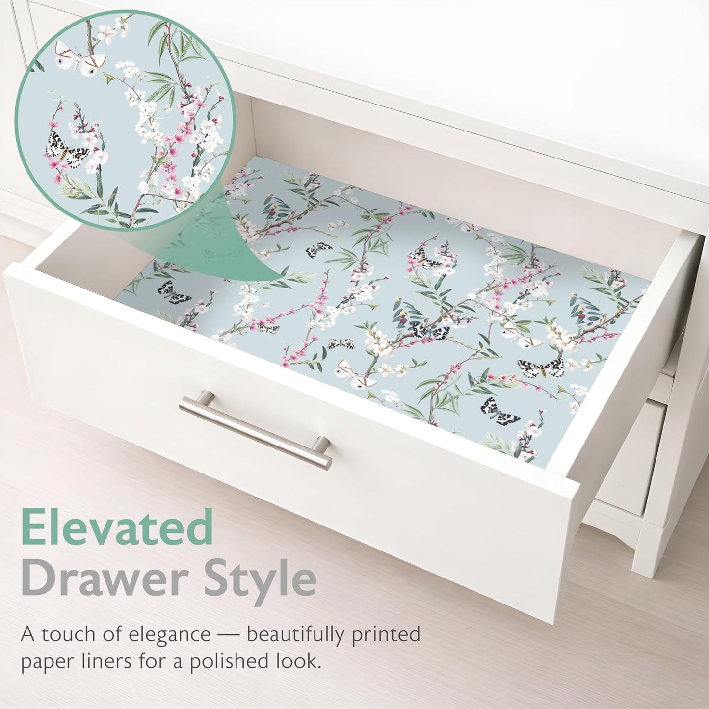Scented Drawer Liners for Dresser Fragrant Paper Liner for Drawers Cabinet Shelf Linen Closet and Kitchen Scent Liners Non Adhesive (Gardenia Blossoms)