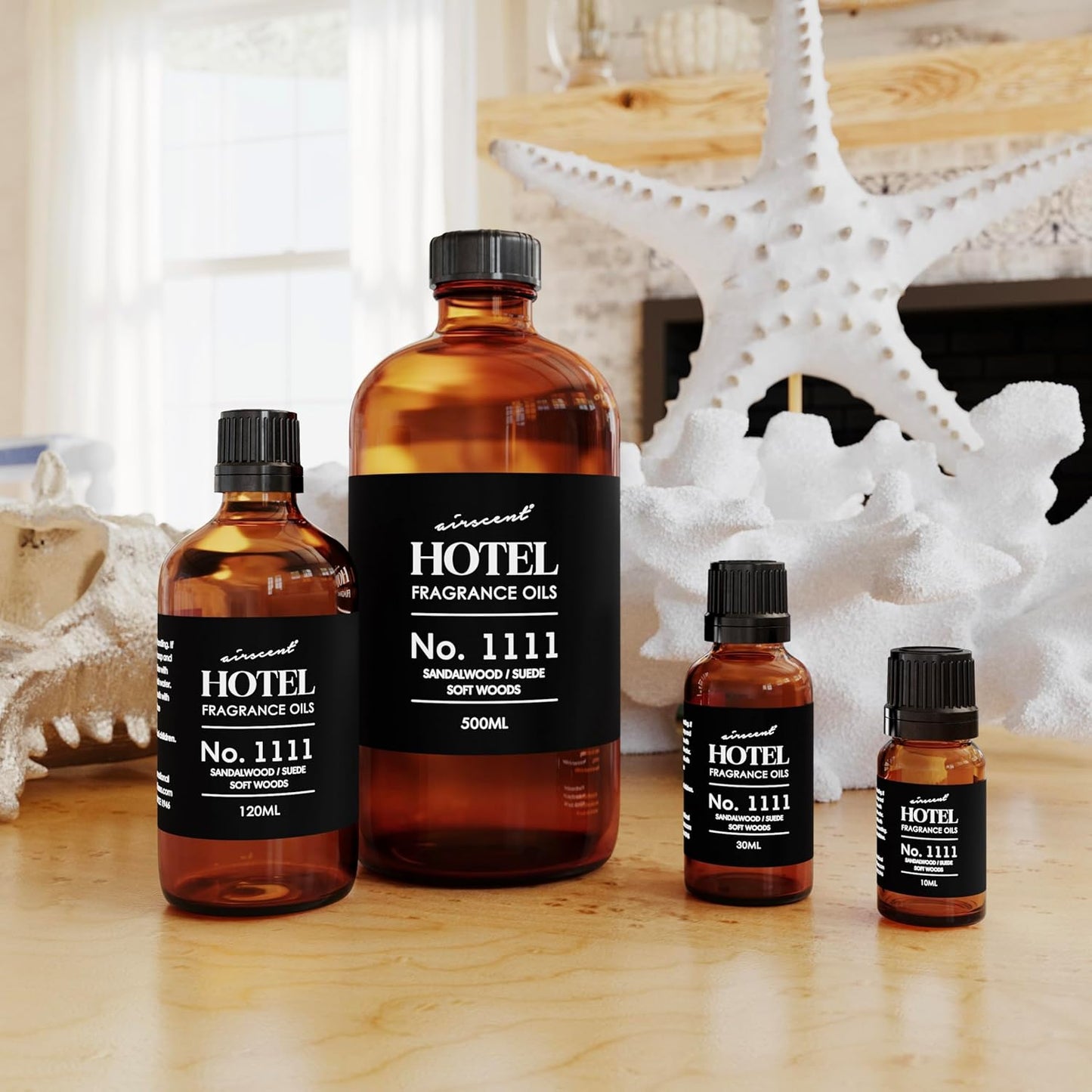 AirScent My Way Diffuser Oil No. 1111 Inspired by the 1 Hotel Scent - Sandalwood Suede Soft Woods - Fragrance Oil Blend for Ultrasonic and Waterless Diffusers and Crafting - 500 mL, 16.9 fl oz Bottle