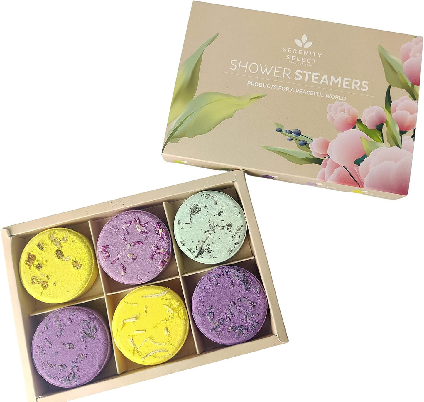 Shower Steamers Organic Aromatherapy Shower Bombs with Essential Oil 6 Shower Vapor Tablets for Stress Relief & Relaxation Great Home Spa Gift Set, Mothers Day, Fathers Day, Birthday