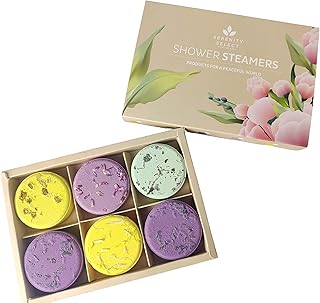 Shower Steamers Organic Aromatherapy Shower Bombs with Essential Oil 6 Shower Vapor Tablets for Stress Relief & Relaxation Great Home Spa Gift Set, Mothers Day, Fathers Day, Birthday