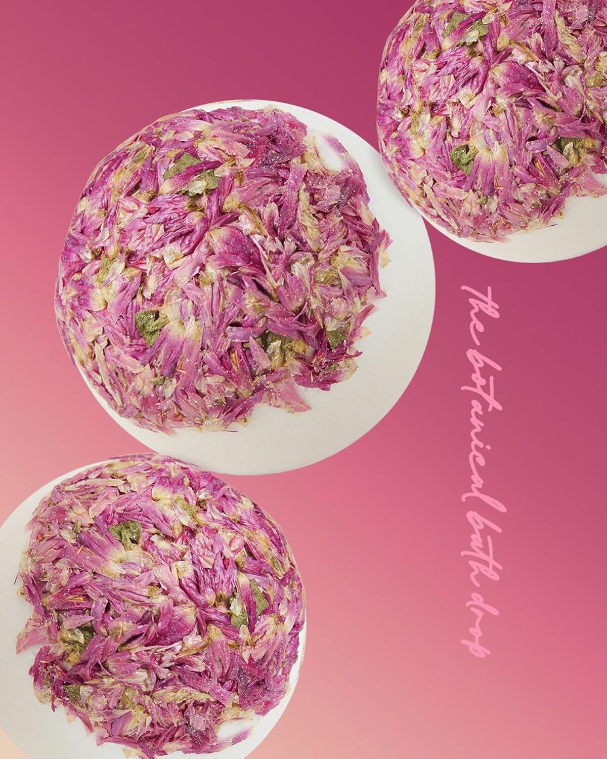 Botanical Abbey Bath Drops, 6 Count, 60g Each,Rose, Phoenix Flower, Violet, Jasmine, Chamomile, Sakura Scents, Luxury Bath Bombs with Shea Butter & Cocoa Butter | RUBY VIBE CO