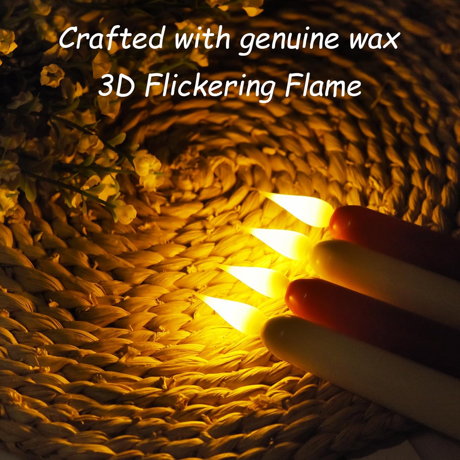 Flameless Taper Candles with Remote Control,15pack Dripless Plastic LED Candles,Flickering Battery Operated,9.2'’Classic Tall Candle for Wedding,Party,Halloween,Christmas,Home Decor (Ivory)