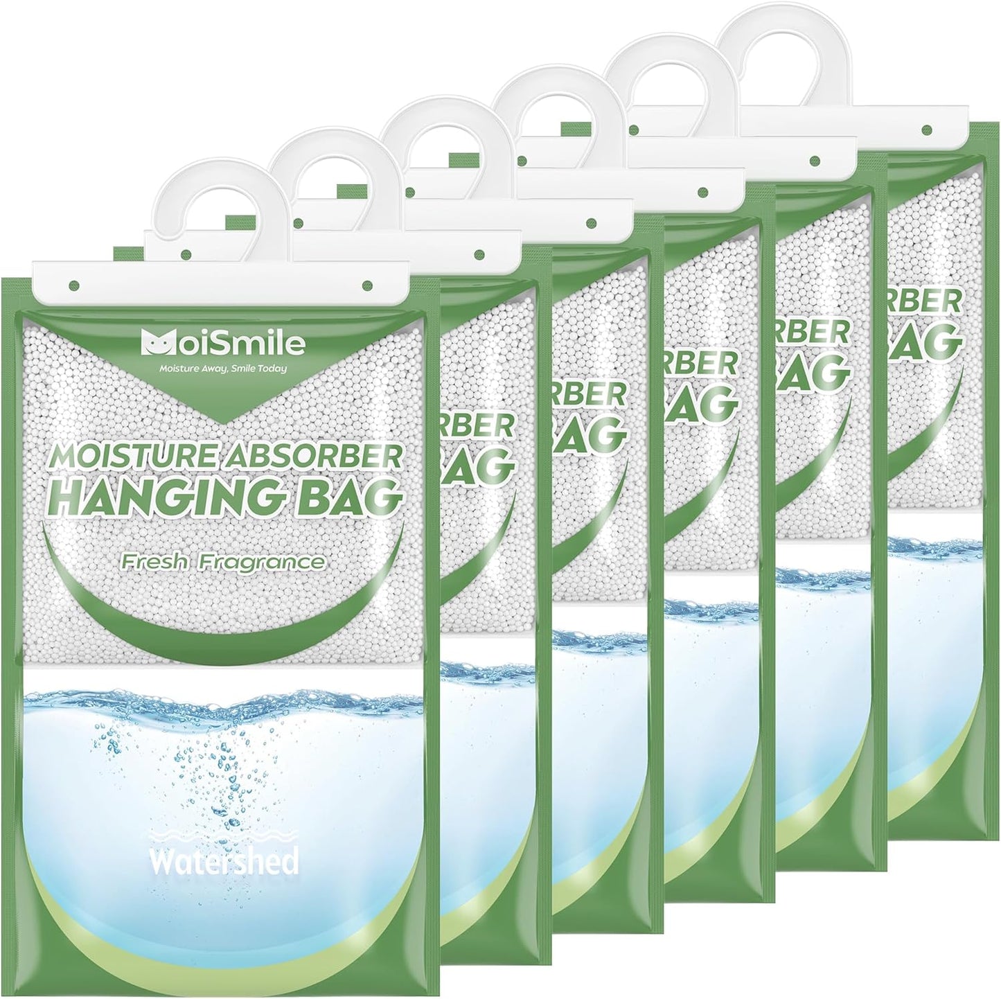 Large Capacity Moisture Absorbers, 17.5oz., Fresh Scent Closet Dehumidifier Bags, Odor Eliminator & Humidity Absorber, Humidity Packs for Bathroom, Bedroom, Basement, Car, RV & Boat, 6 Pack