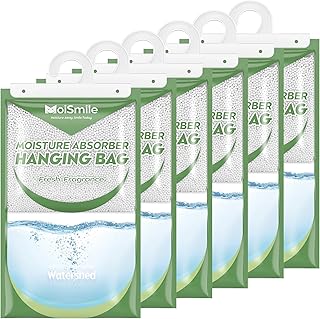 Large Capacity Moisture Absorbers, 17.5oz., Fresh Scent Closet Dehumidifier Bags, Odor Eliminator & Humidity Absorber, Humidity Packs for Bathroom, Bedroom, Basement, Car, RV & Boat, 6 Pack