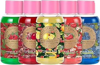 5x17.9fl.oz Moisturizing Foaming Bath Gift Set with Essential Oil, Epsom Salt