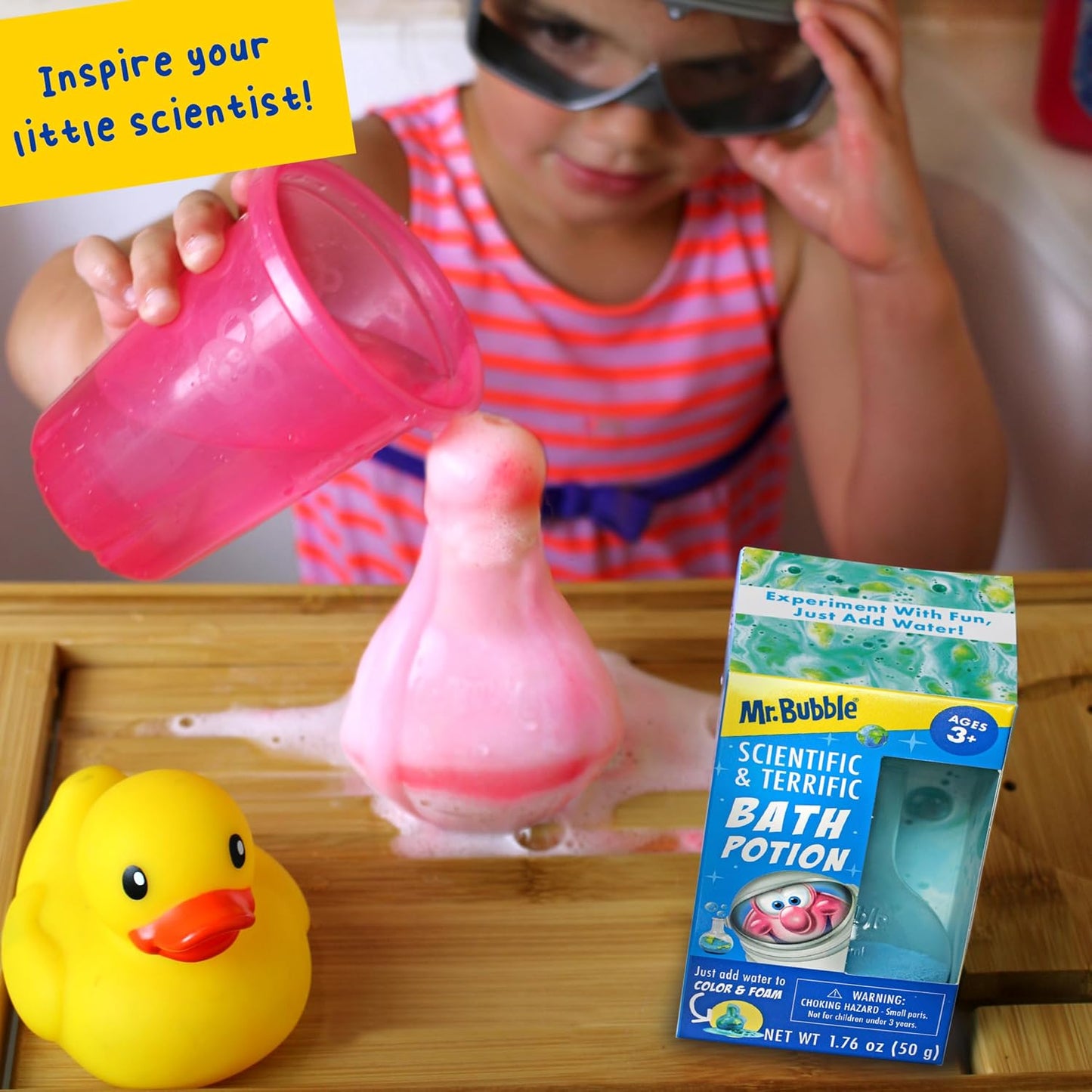 Mr. Bubble The Original Kids Bath Bomb Potions, Colorful Fizzy Fun, Cool Foam and Bubble Science Beaker for the Bath (Pack of 2)