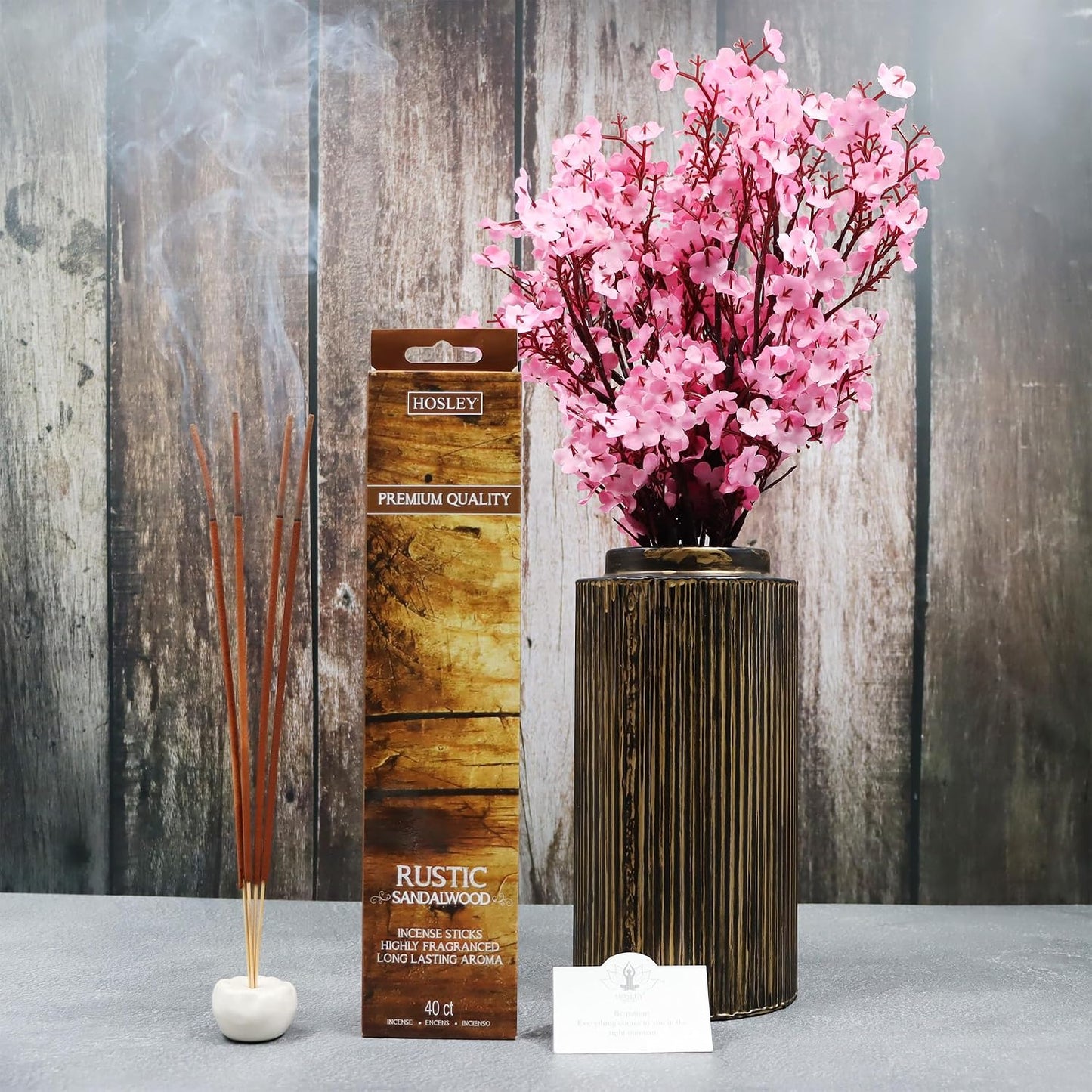 Hosley 120 Pack Incense Sticks + Bonus 120 Pack (Total 240) – Rustic Sandalwood – Bulk Pack Perfect for Home, Meditation & Aromatherapy