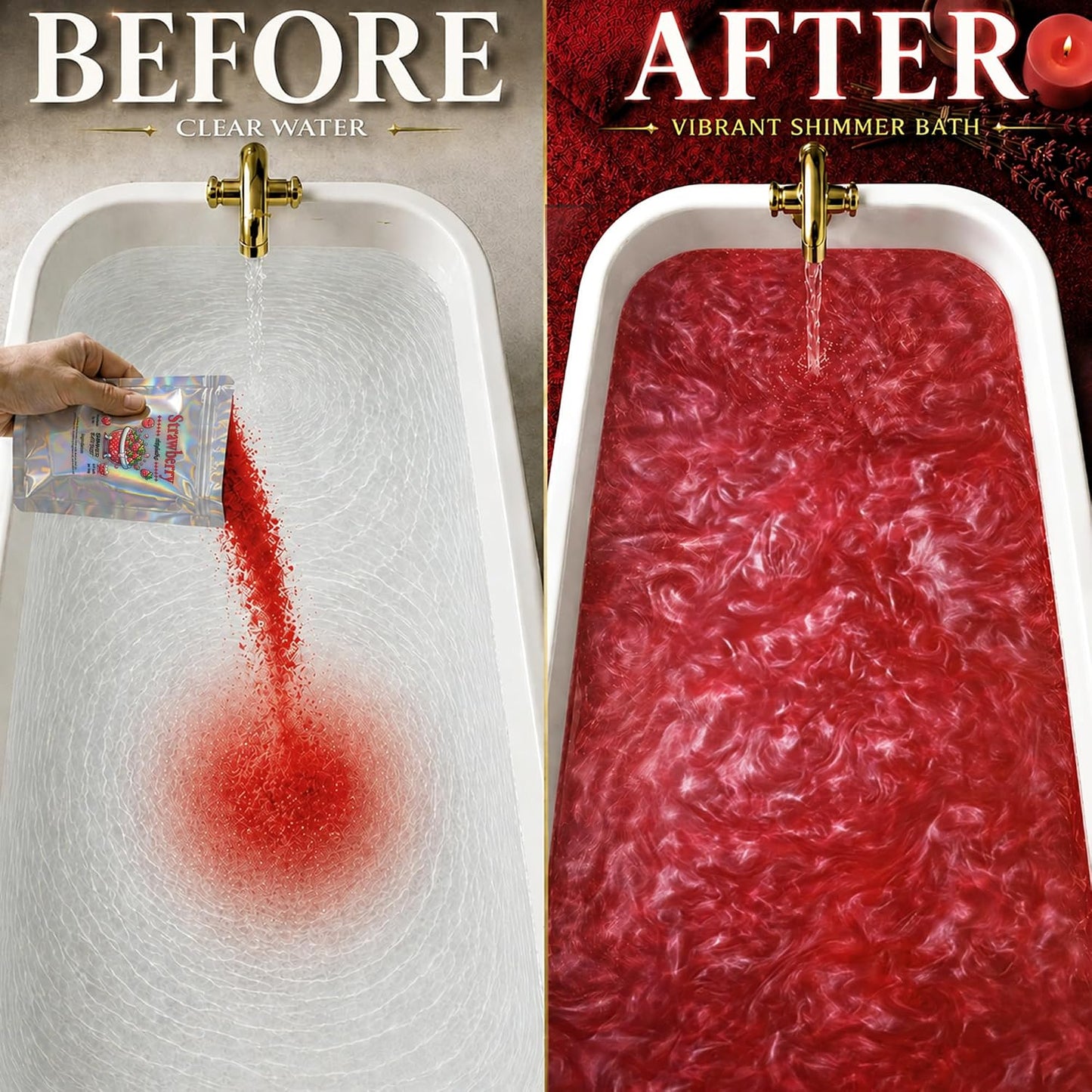 Shimmer Bath Bomb (Red, Large)