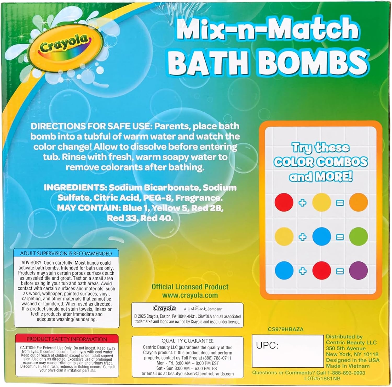 Crayola Color-Twist Bath Bombs Deluxe 25 Pack, Individually Wrapped Color Changing Bath Bombs with Surprise Inside Color, Non-Toxic, Safe for Sensitive Skin
