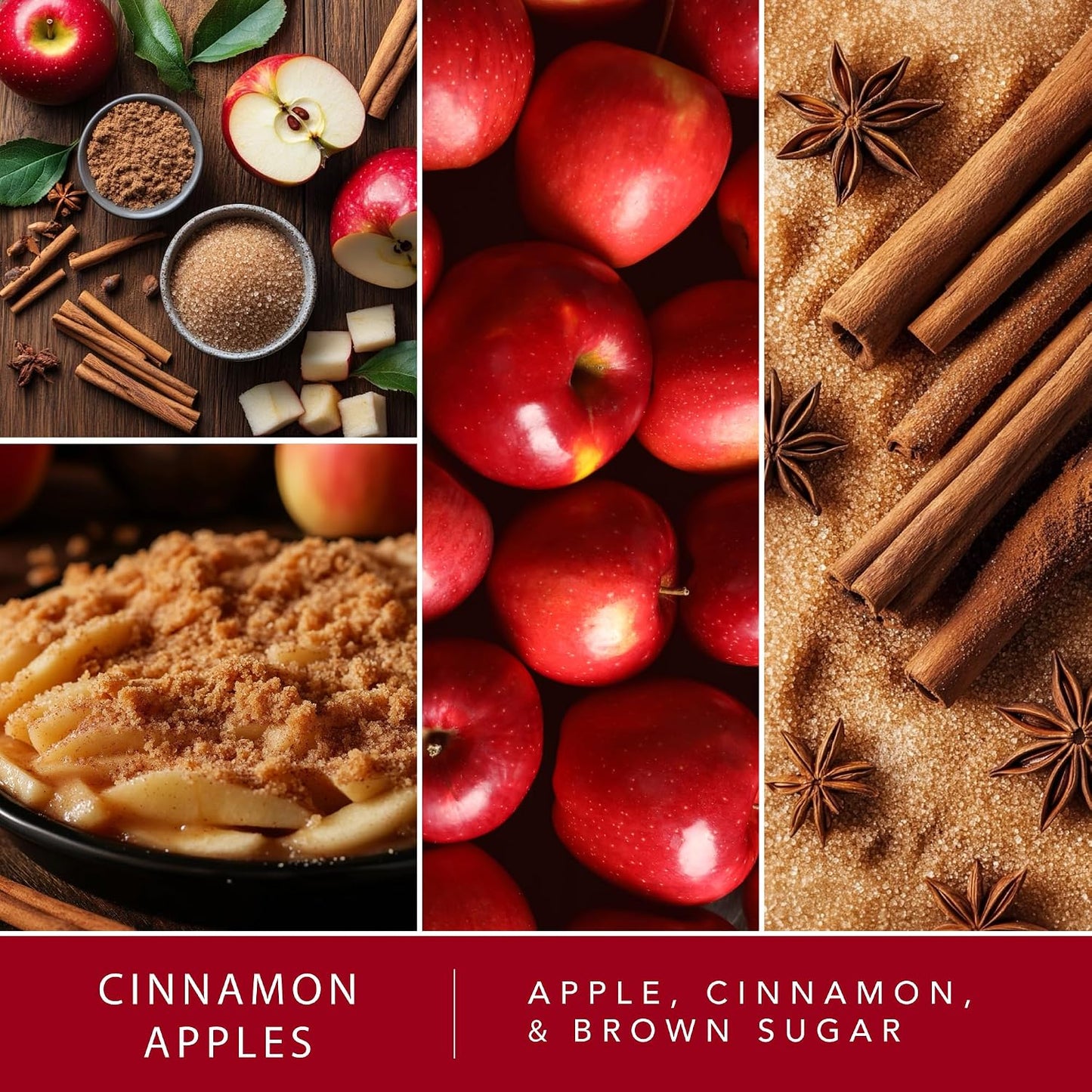 ScentSationals Cinnamon Apples Scented Wax Melts - Apple, Cinnamon, & Brown Sugar, 10oz (24 Cubes)