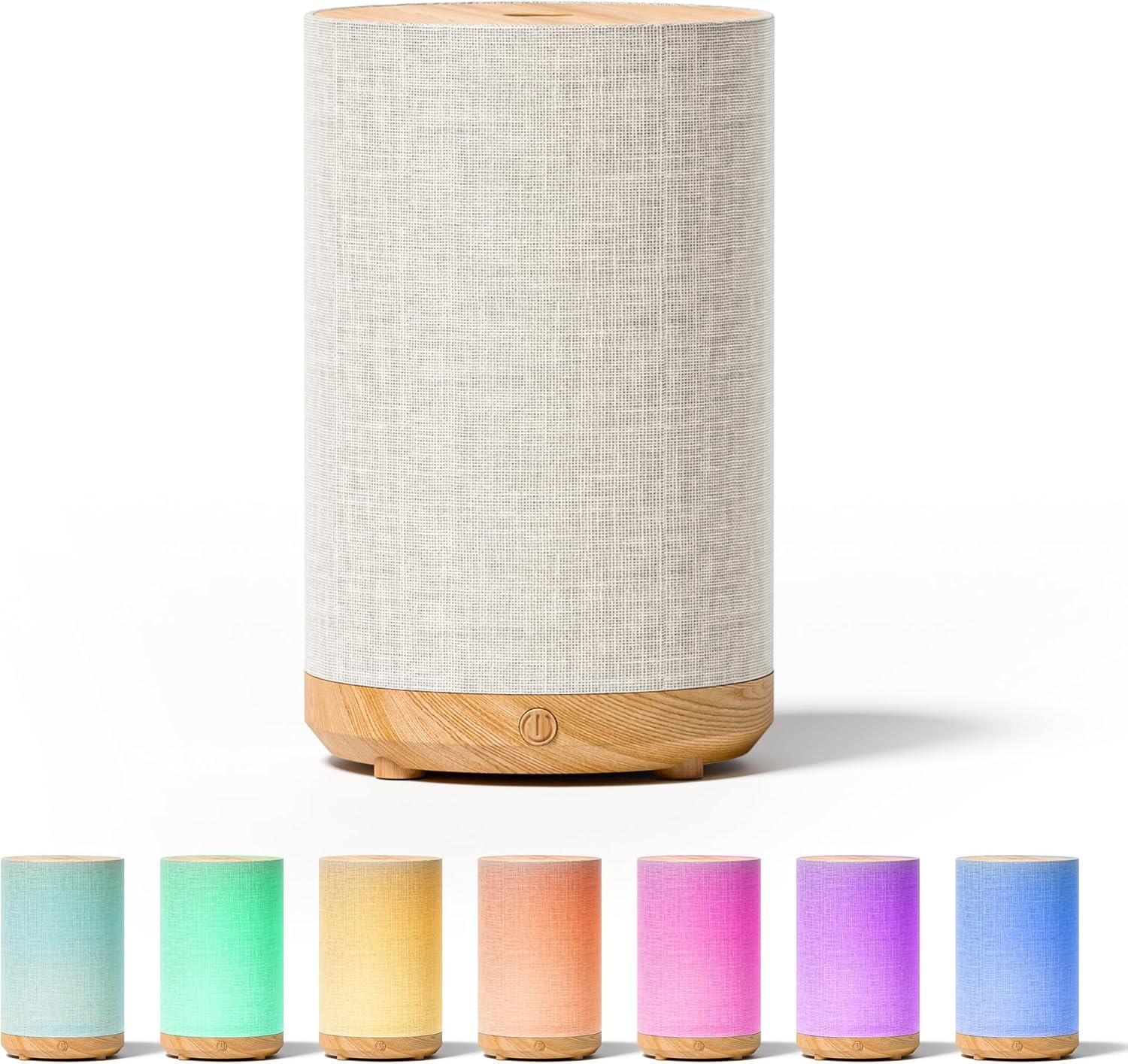 Essential Oil Diffuser with Fabric Cover, Small Portable Aroma Diffuser for Home 120ml, Ultrasonic Aromatherapy Oil Diffuser with 7 Colors LED, Auto Shut-Off Function, Mini Humidifier for Bedroom