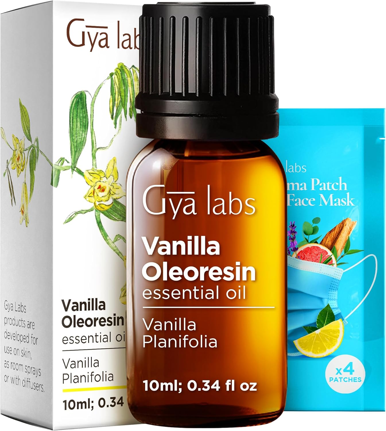 Mandarin Essential Oil for Skin & Vanilla Essential Oil for Skin Set - Aromatherapy Grade Essential Oils Set - 2x0.34 fl oz - Gya Labs