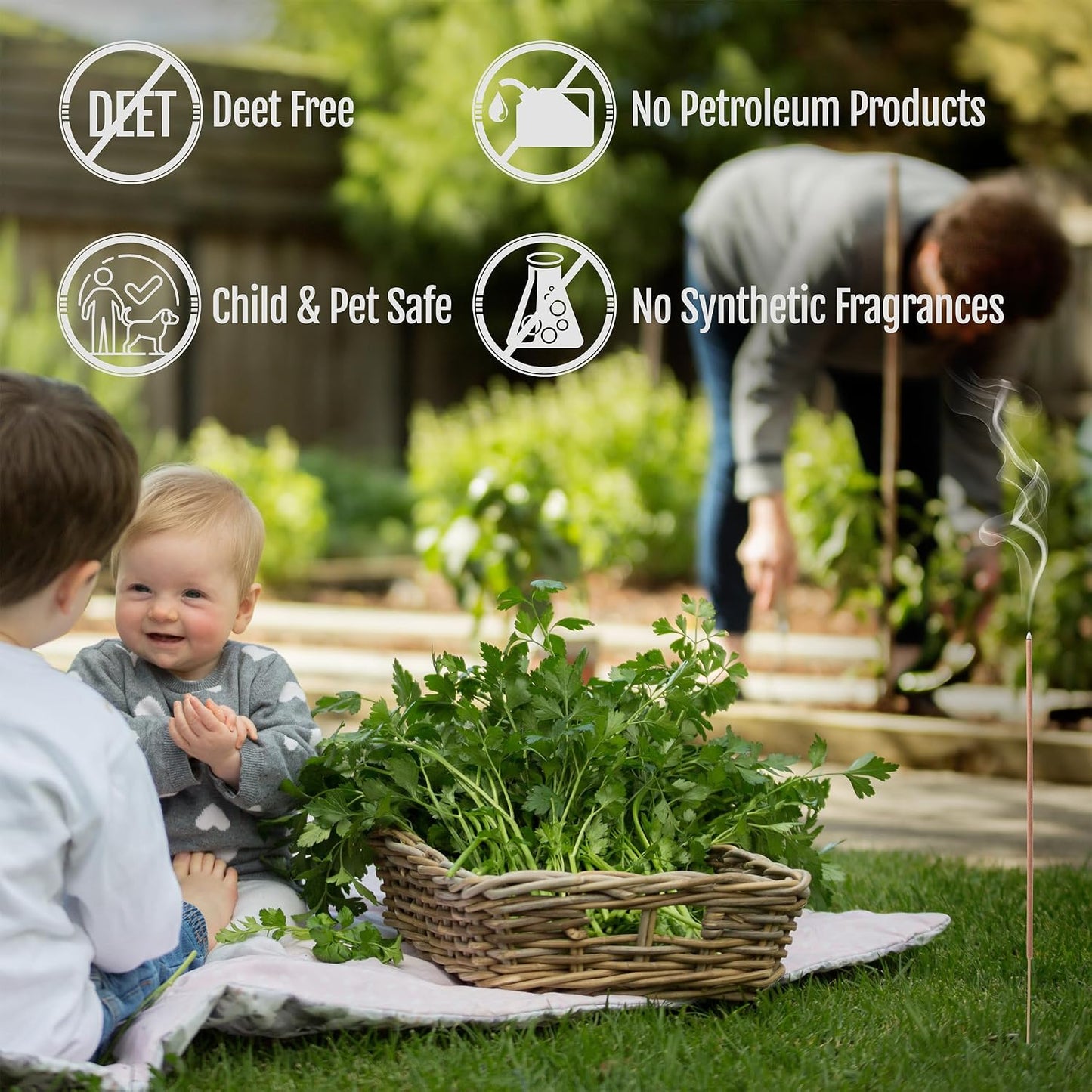 Mintronella USA Made Citronella & Peppermint Mosquito Repellent Incense Sticks – 100 Pack – Natural Bug & Insect Repellent – Outdoor Camping, Patio Decor – No‑See‑Um & Gnats, Fly