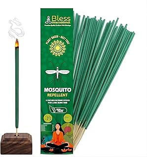 Bless-International-Mosquito-Repellent-Incense-Sticks-75-PCS Natural-Organic-Plant-Based-Lemongrass-Citronella-Rosemary-Ingredients-Pet-Safe Bug-Insect-Barrier-for-Yard-Garden-Lawn-Camping-Fishing