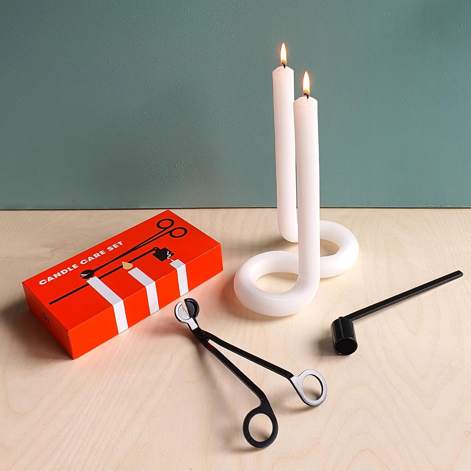 54Celsius Candle Care Set: Wick Trimmer & Snuffer | Black Stainless Steel | Ideal for Taper Candles & Candlesticks | Enhance Candle Life & Reduce Smoke