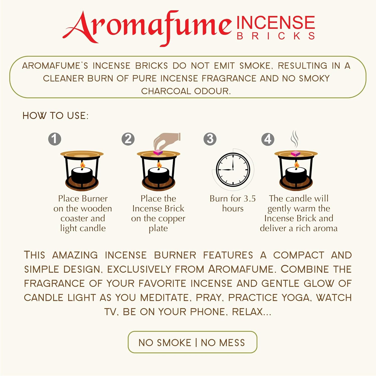 Spiritual Awareness Incense Brick Gift Set by Aromafume | 12 Bricks & Flower of Life Incense Burner | Ideal for Spiritual Cleansing & Enhanced Connection