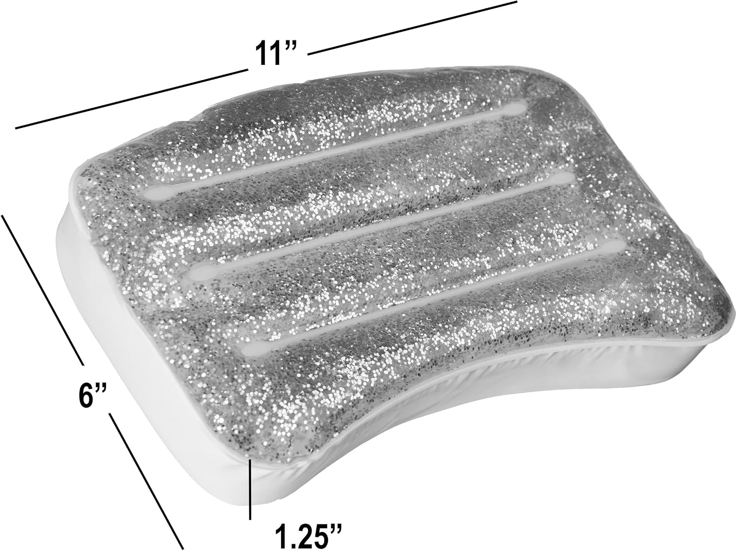 Glitter Gel Cooling Spa Pillow -Bathtub & Hot Tub Relaxation Cushion | Neck & Head Support Bath Pillow. Luxury Spa Accessory Gift for Women - Ultimate Comfort & Relaxation