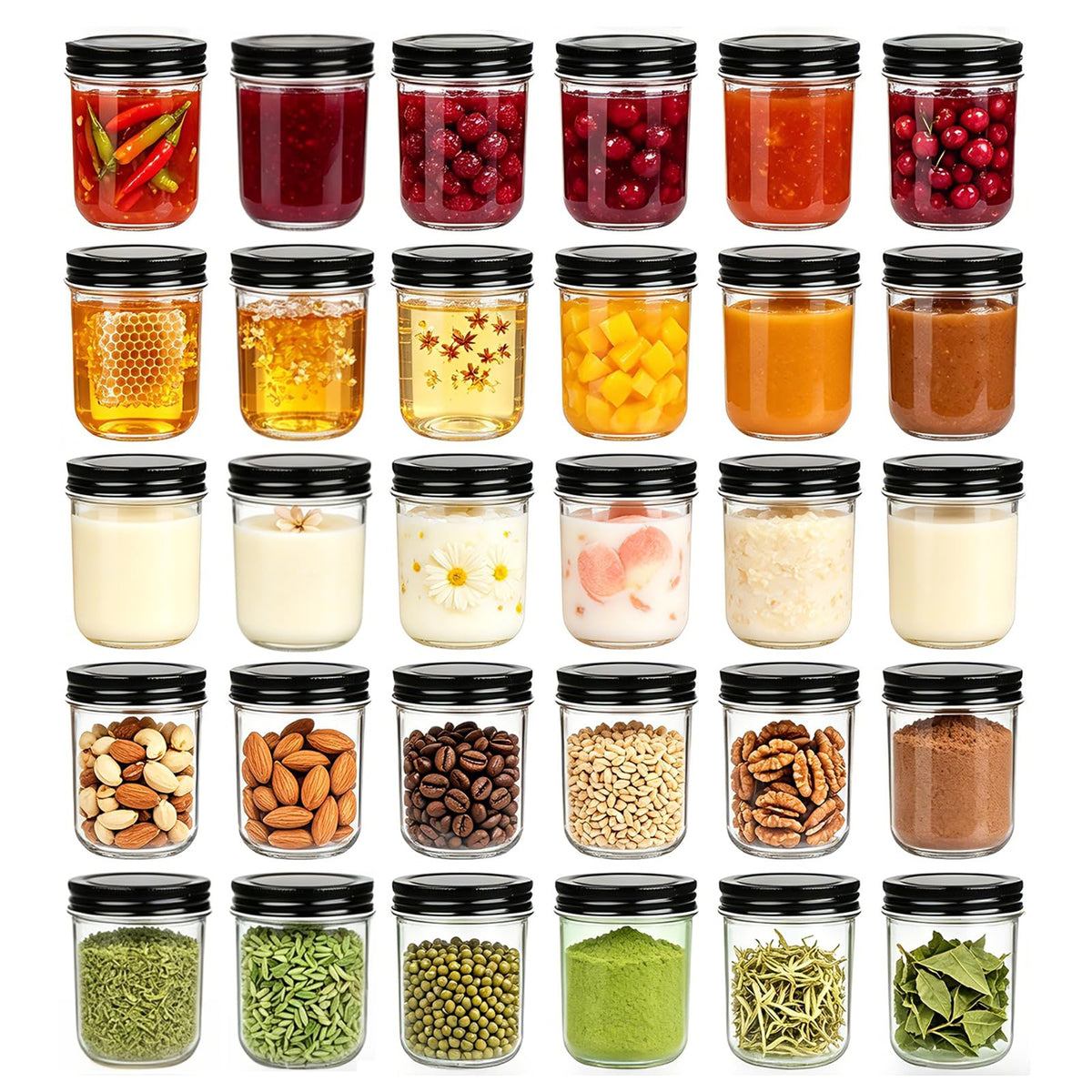 QAPPDA 6oz Glass Jars With Lids