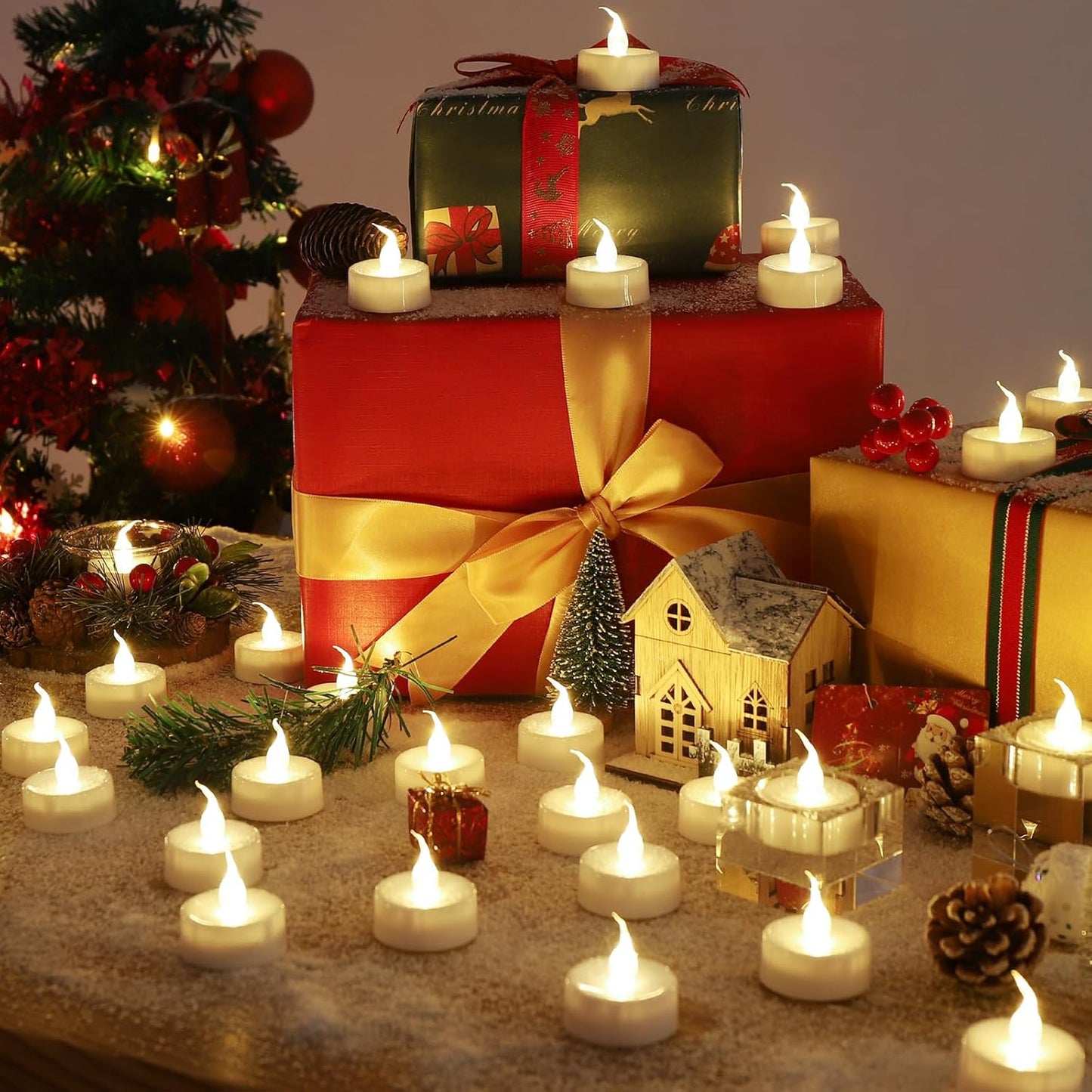 Topstone Flameless LED Candles with Remote Control - Warm White Flickering Battery Operated Candles, 400+ Hours,Timer Function, 4H/6H/8H Auto-Off,Electronic Tea Candles for Home Decor, Wedding, Party