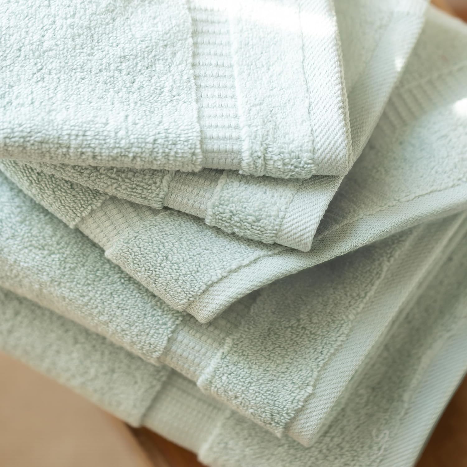 SALBAKOS 100% Turkish Cotton Bathroom Towel Set of 6 | Premium Quality Turkish Bath Towel Set for Gift | Experience Spa Comfort Every Day | Oeko-Tex, Made in Turkey (Seafoam Green, 6 Piece Towel Set)