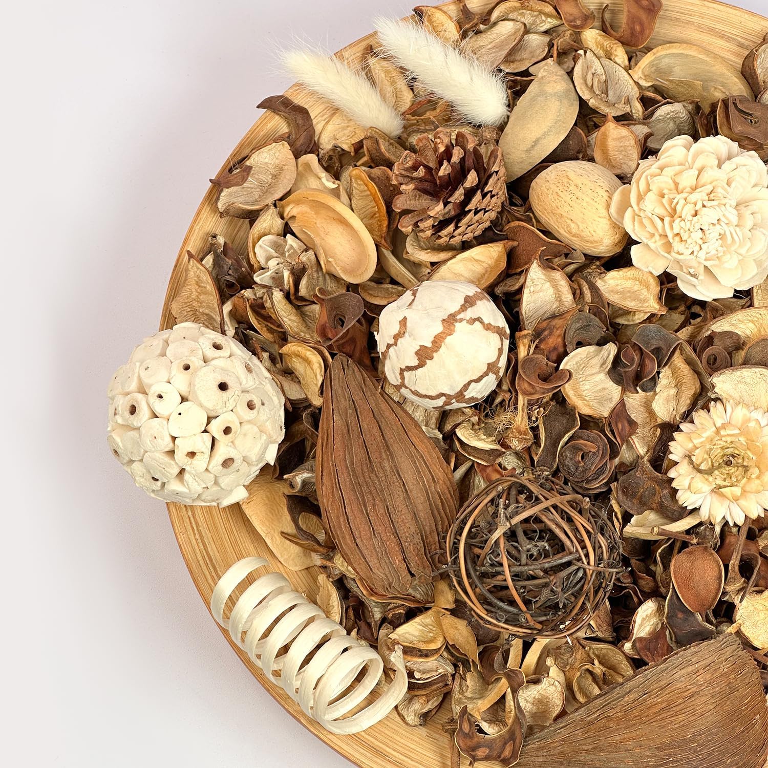 Large Potpourri Bag,Magnolia Scented Potpourri Bowl Filler, White Decorative Dried Flower, Bathroom Vase Decor(20 oz)