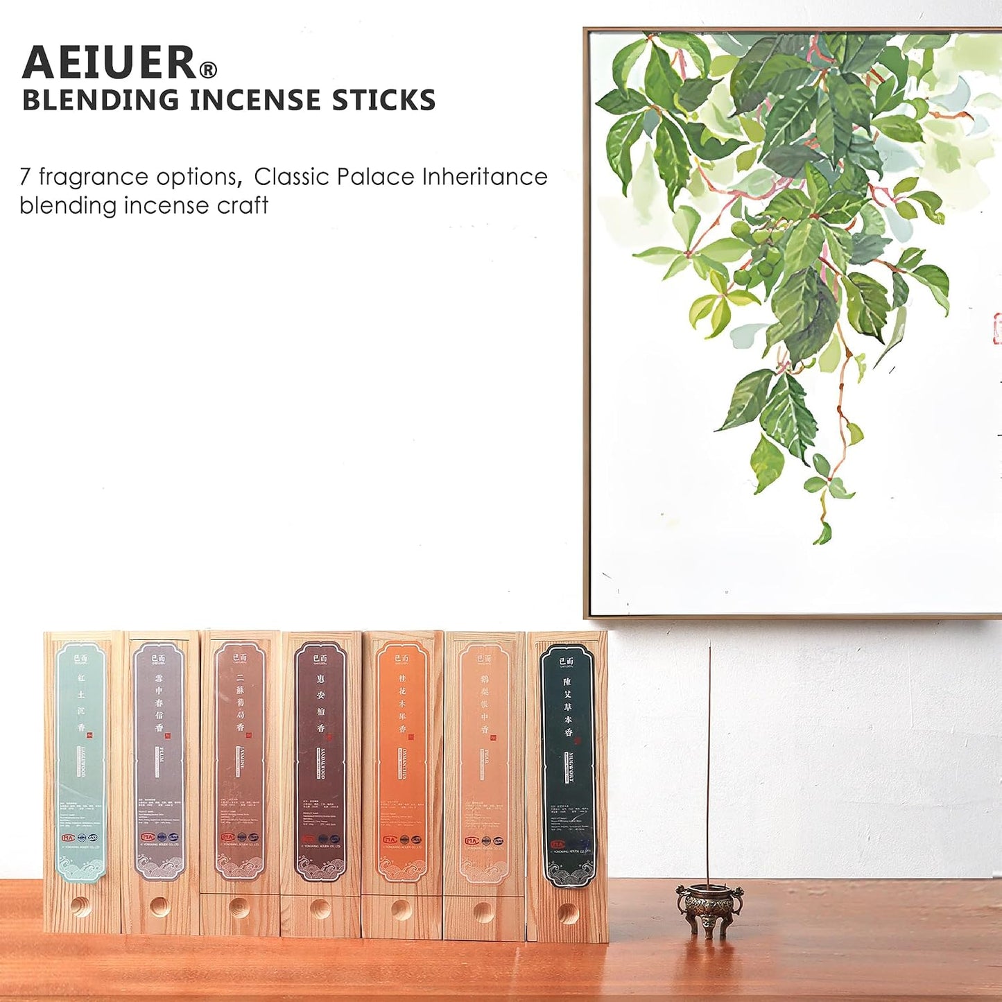 400 Pieces Joss Incense Sticks,Asian Classic Blending Incense, Natural Fragrance Air Freshener -Jasmine 二苏旧局