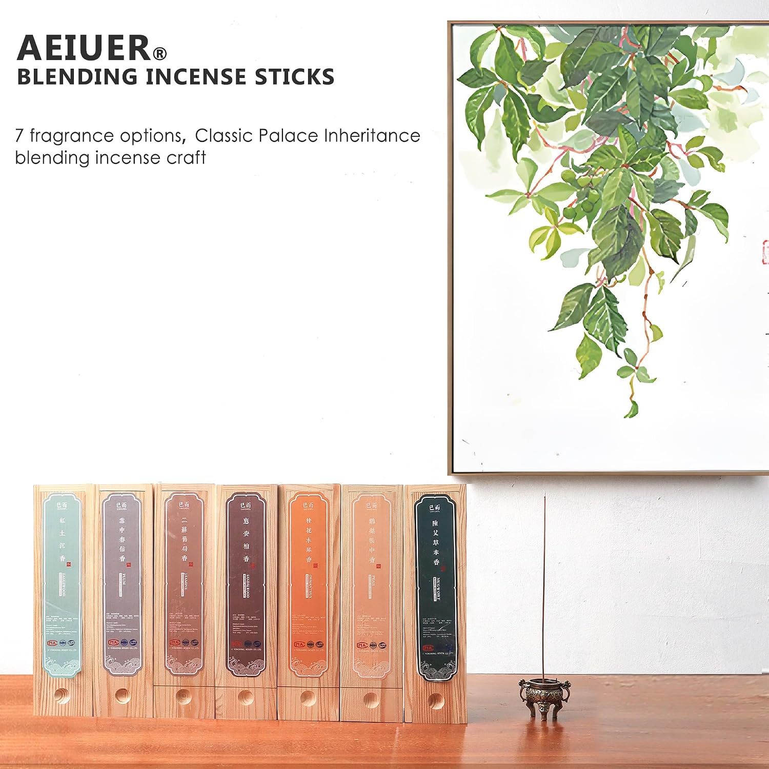 400 Pieces Joss Incense Sticks,Asian Classic Blending Incense, Natural Fragrance Air Freshener -Jasmine 二苏旧局