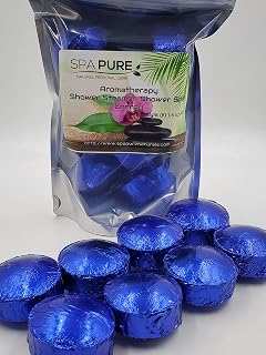 Spa Pure Energy Aromatherapy Shower: Tablets/Steamers/Bombs Made With 100% Natural/Organic Essential Oils - Transform Your Shower - Transform Your Mood (8 Pack) Count of 1